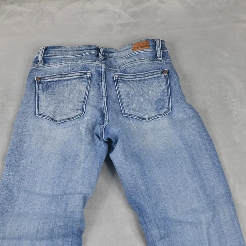 Judy Blue Jeans Womens 3/26 ( 27x28) Boyfriend Distressed Paint spots